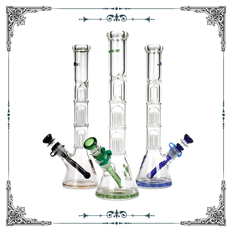 

14 inches phoenix glass water pipe and 7MM Beaker Ice Bong with Double 8 Tree arms Perc 18.8mm joint bongs