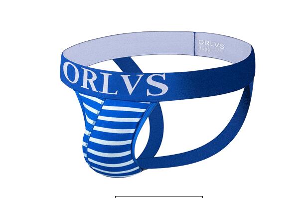 

Fine new style Striped men's double thongs fun leaking hip cotton T pants gay underwear tider ORLVS wholesale 3pieces/lot, Red