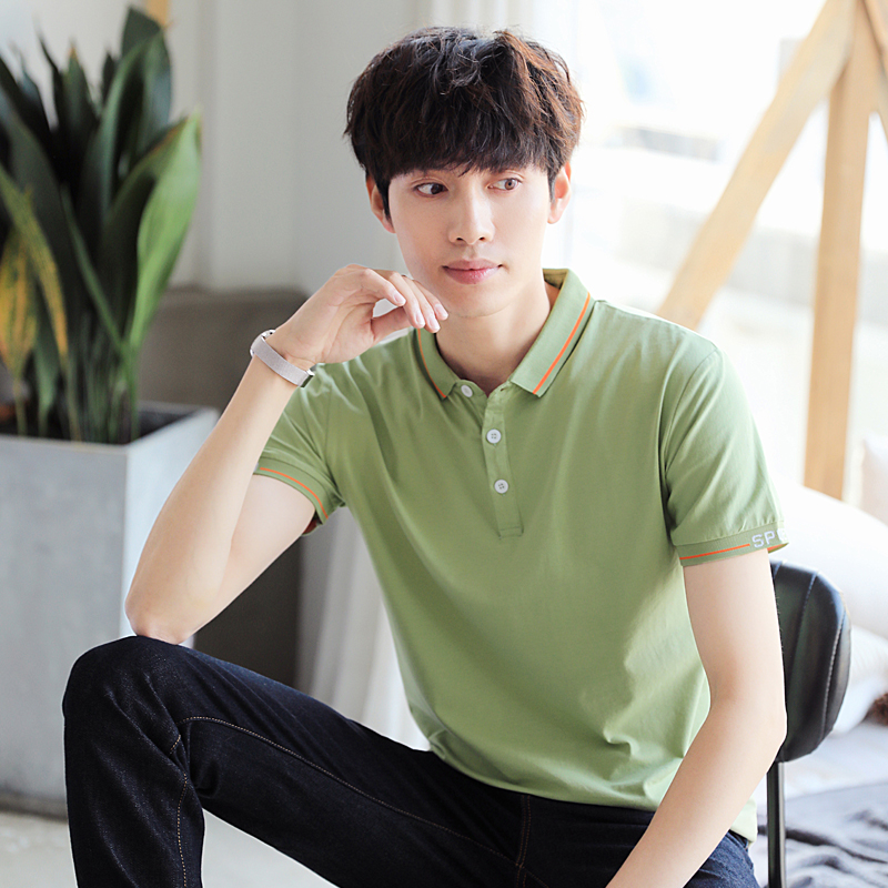 

2020 Summer New Men's Short Sleeve Shirt Polo Men Casual Solid Color Turn-down Collar Slim Men Knitted Polo Shirt, White;black