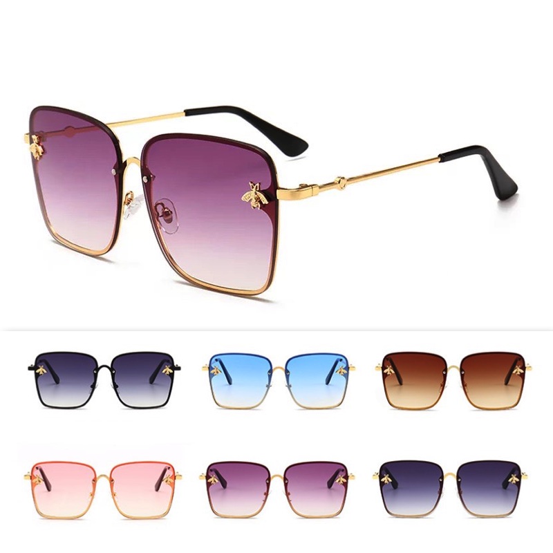 

Fashion Sunglasses Metal Square Frame Little Bee Sun Glasses For Women And Men 10 Colors Wholesale