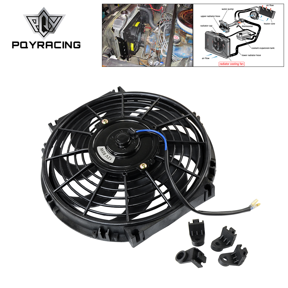 

PQY - 10" Slim Reversible Electric Radiator AUTO FAN Push Pull With mounting kit Type S 10 Inch Universal 12V 80W PQY-FAN10