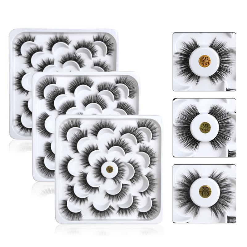 

MAANGE 10 Pairs Mink Natural Long False Eyelashes Volume Fake Lashes Makeup Eyelash Extension 3D Eyelashes Maquiagem