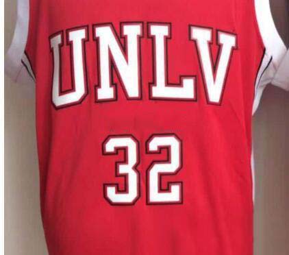 

custom XXS-6XL Vintage Men Red white #32 University of Nevada Las Vegas Stacey Augmon College jersey Size S-4XL or custom any name or number, As picture show