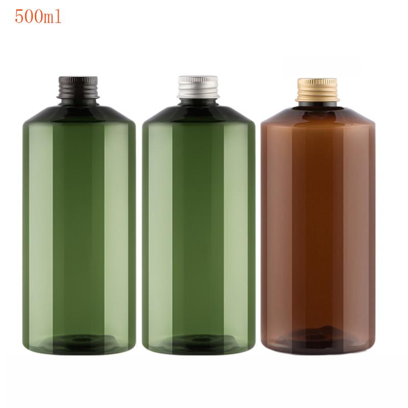 

20pcs 500ml green Plastic Refillable Bottle with Aluminum Cap Shower GEL Hand Washing Container Makeup Storage Container Tubes