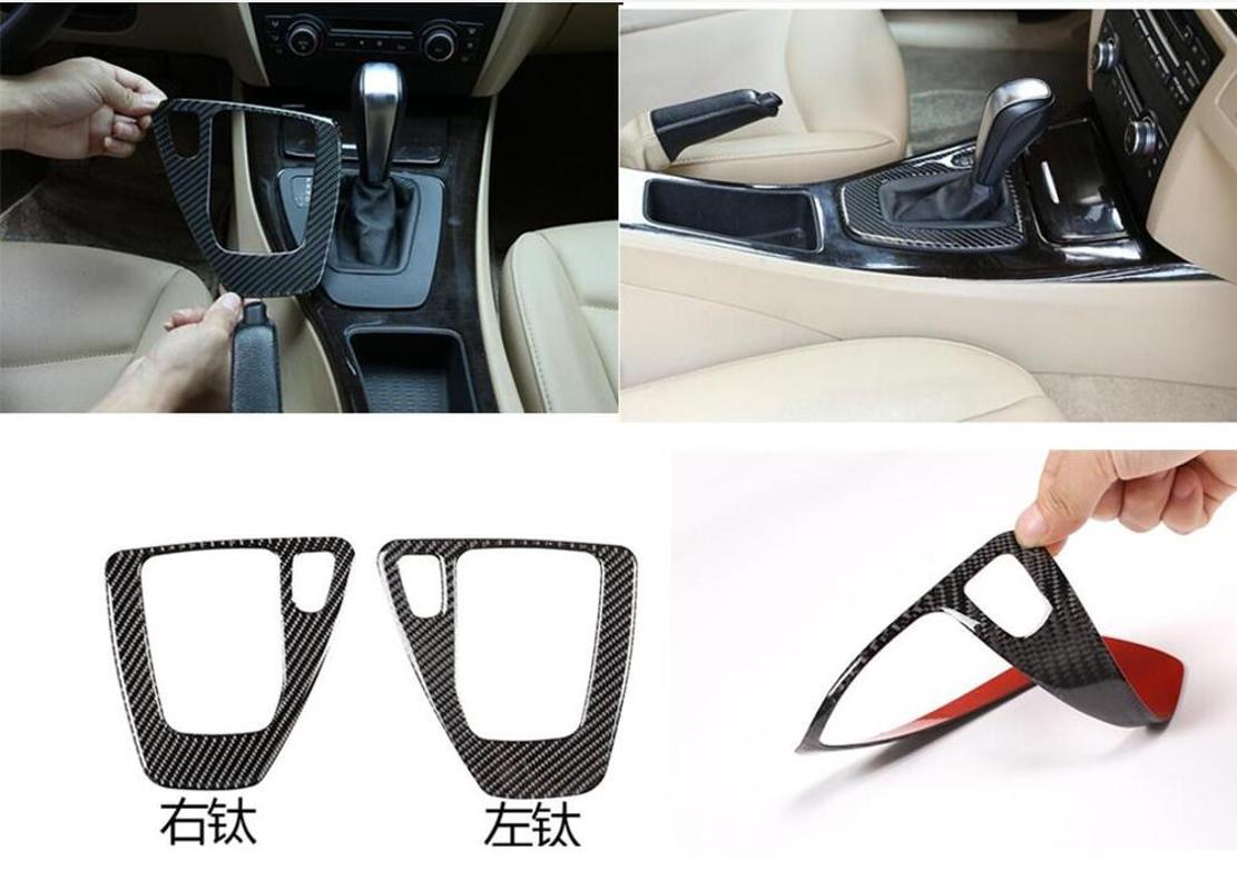 

Left Right Hand Drive Carbon Fiber For 3 Series E90 E92 E93 2005-2012 Car Center Console Gear Panel Stickers Trim Accessori