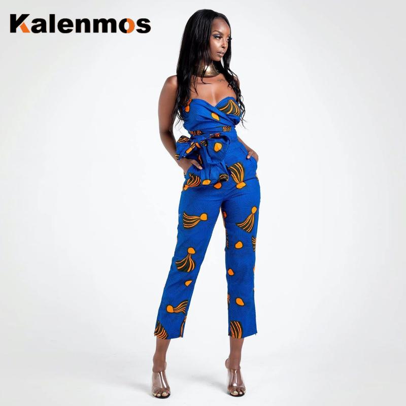 

Africa Clothing Women Vintage Summer Casual Streetwear Sashes World Apparel Party Vacation Maxi Work Wear Slim Rompers Jumpsuit, Fkad002