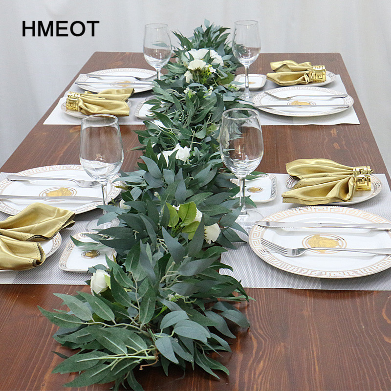 

1.8m green artificial plants vine eucalyptus leaves rattan home garden Christmas party wedding table decor flower Accessori