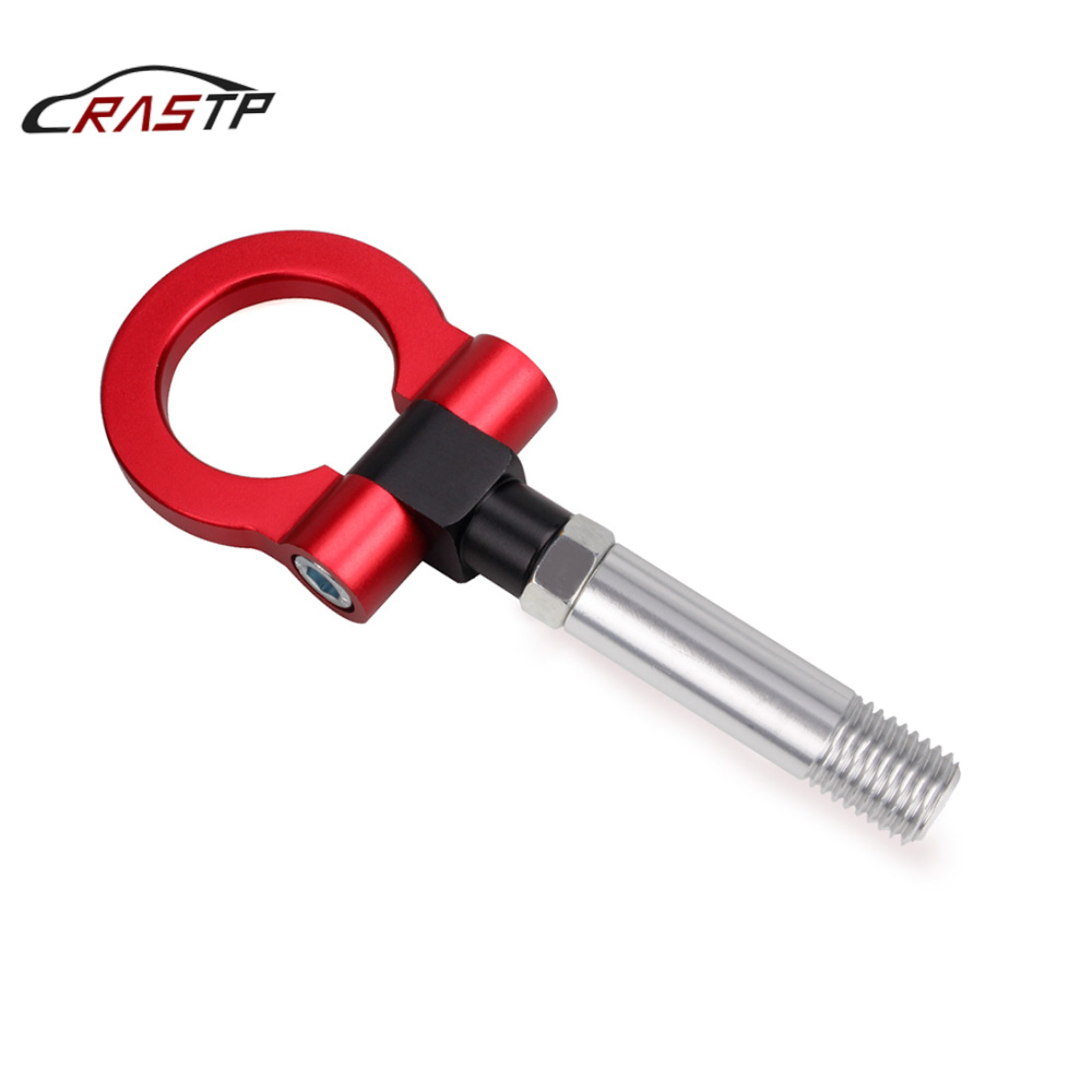 

RASTP-Tow Hook Aluminum Track Racing Front Bumper Auto Trailer Ring Eye Towing Kit for Mazda CX5 RX8 Red RS-TH008-5