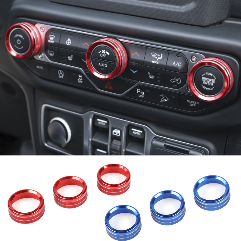 

Aluminum Alloy Air Conditioning Rotary Decorative ring Section B For Jeep Wrangler JL 2018+ Auto Interior Accessories