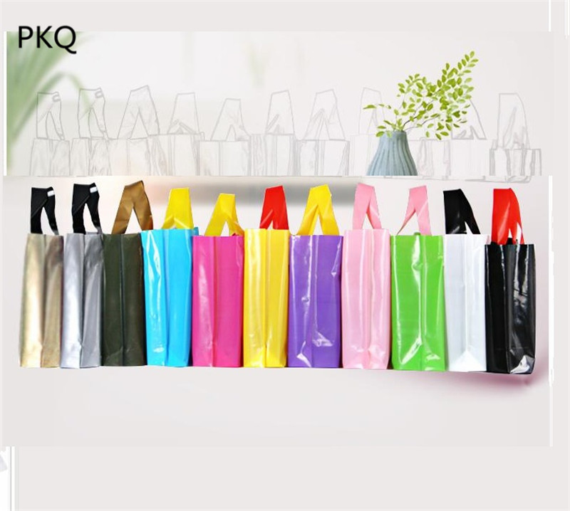 

35*25cm DIY Logo print plastic gift Bags for underwear t-shirt cosmetics purple Packaging plastic Shopping Bag with handl