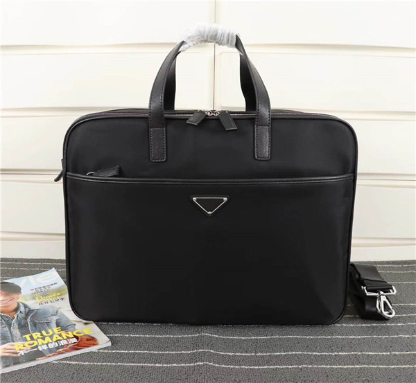 

Global free shipping classic luxury bag Canvas men's shoulder bag briefcase the highest quality large handbag V407s size 40cm 31cm, Black
