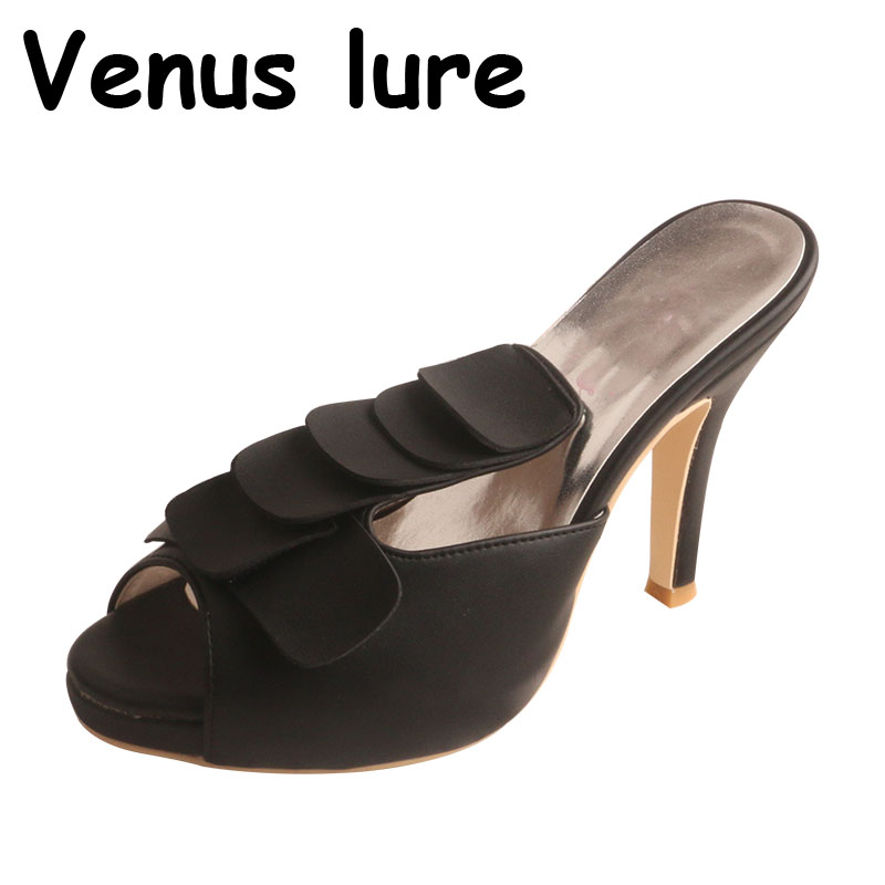 

High Quality Sexy Platform Heels for Women Black Sandals Open Toe Size 8