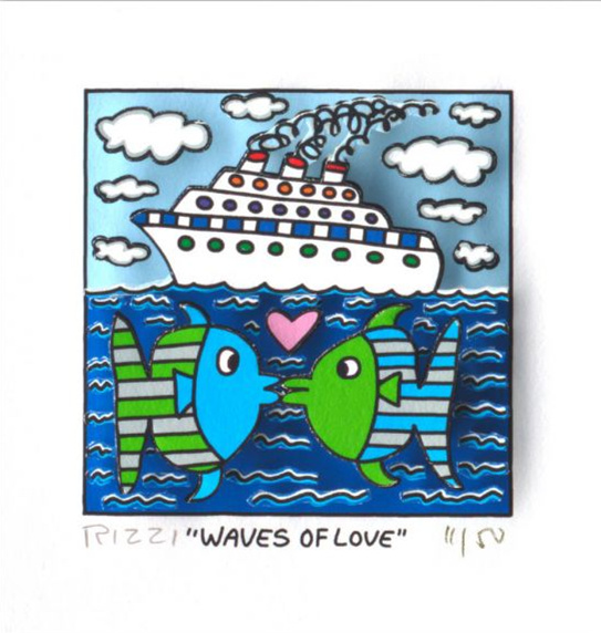 

James Rizzi - WAVES OF LOVE Home Decor Handpainted Oil Painting On Canvas Wall Art Canvas Pictures 191222