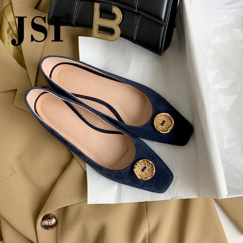 

JSI New Square Toe Women Pumps High Quality Sheepskin Shallow Office Fashion Comfortable Slip-On Shoes Handmade Lady Pumps JO502, Black