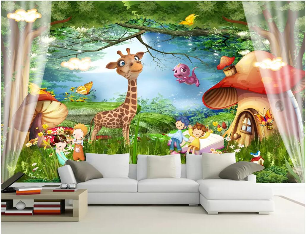 

WDBH 3d wallpaper custom photo Cartoon fantasy forest kids room tv background painting Home decor 3d wall murals wallpaper for walls 3 d, Non-woven wallpaper
