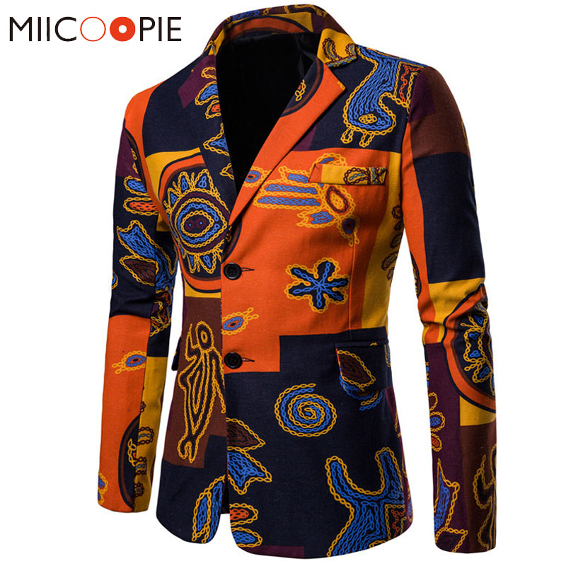 

New Spring Suit Blazer Men Cotton Linen Slim Fit Male Suits Casual Jacket Nationality Printed Masculine Blazer Masculino, X05