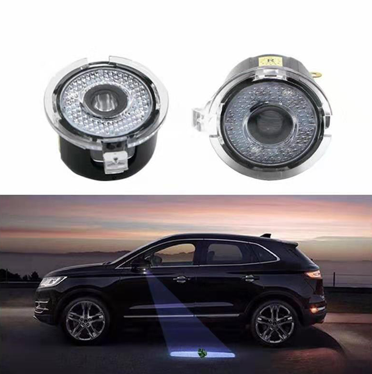 

2 Pcs Logo Lights Projector, under Rear Mirror Light for Lincoln