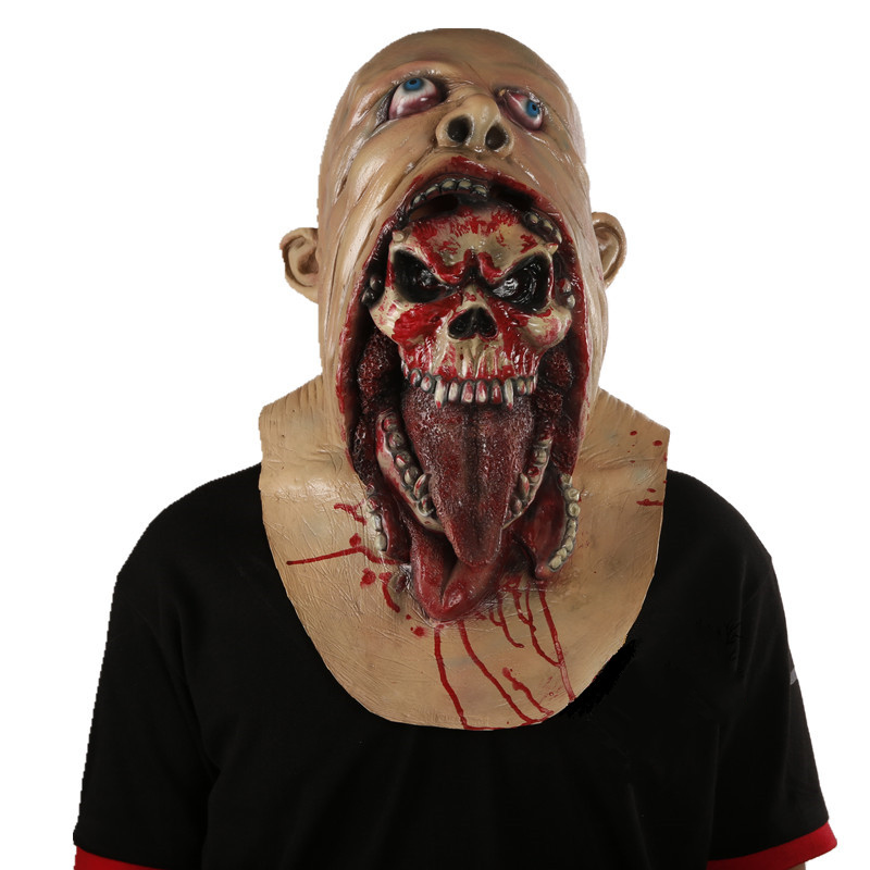 Cool Funny Halloween Bloody Scary Horror Mask Adult Zombie Monster Vampire Mask Latex Costume Party Full Head Cosplay Mask Masquerade Props