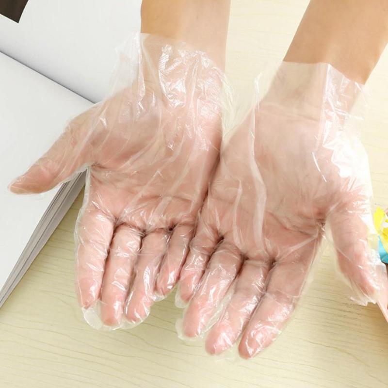 

300PC Plastic Clear Disposable Gloves Restaurant Home Baking Tool Safety Garden Cleaning Security Protection Gloves
