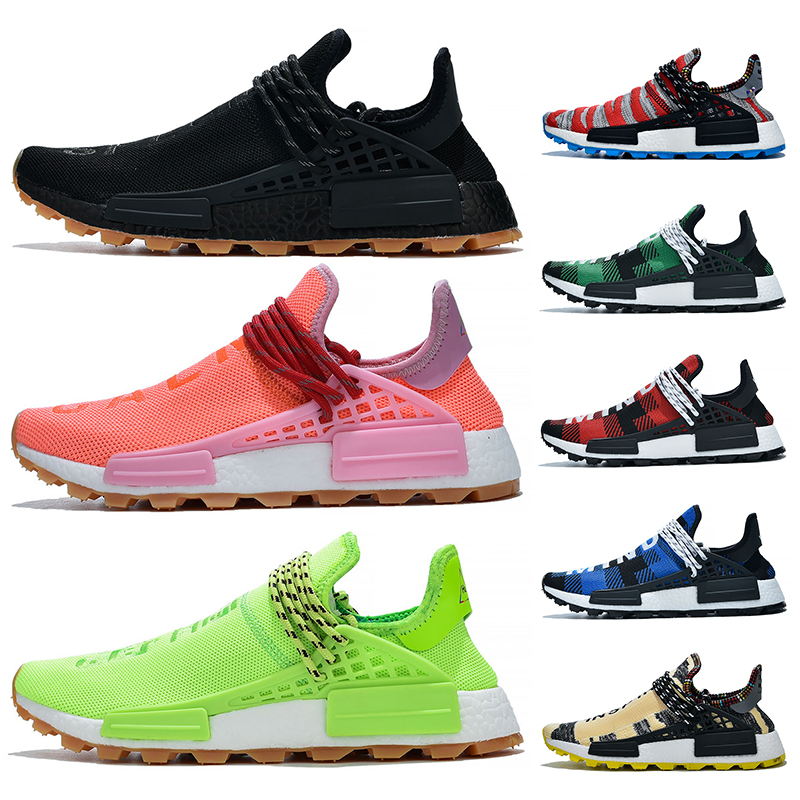 

2019 Pharrell williams NMD Human Race Trail Infinite Species Reflective BBC Blue Red Green Plaid Solar Pack Designer Trainers Sneakers 36-47, A9