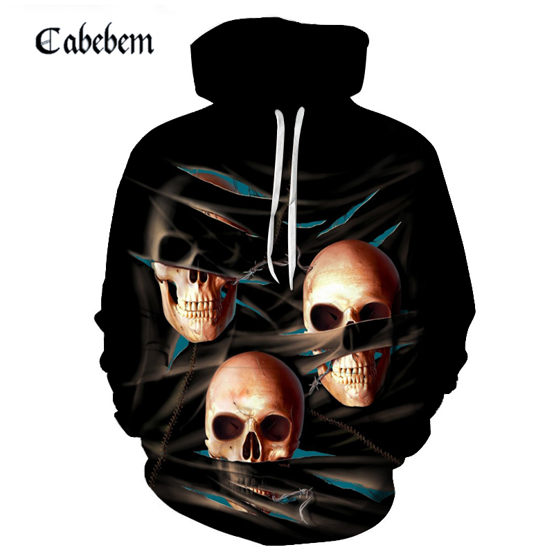 

2019 Men Skull Hoodies Hip Hop Hoodie Punk Mens Clothing RockGun 3D hoodies Sweatshirts Male Men Streetwear Anime, Wy-073