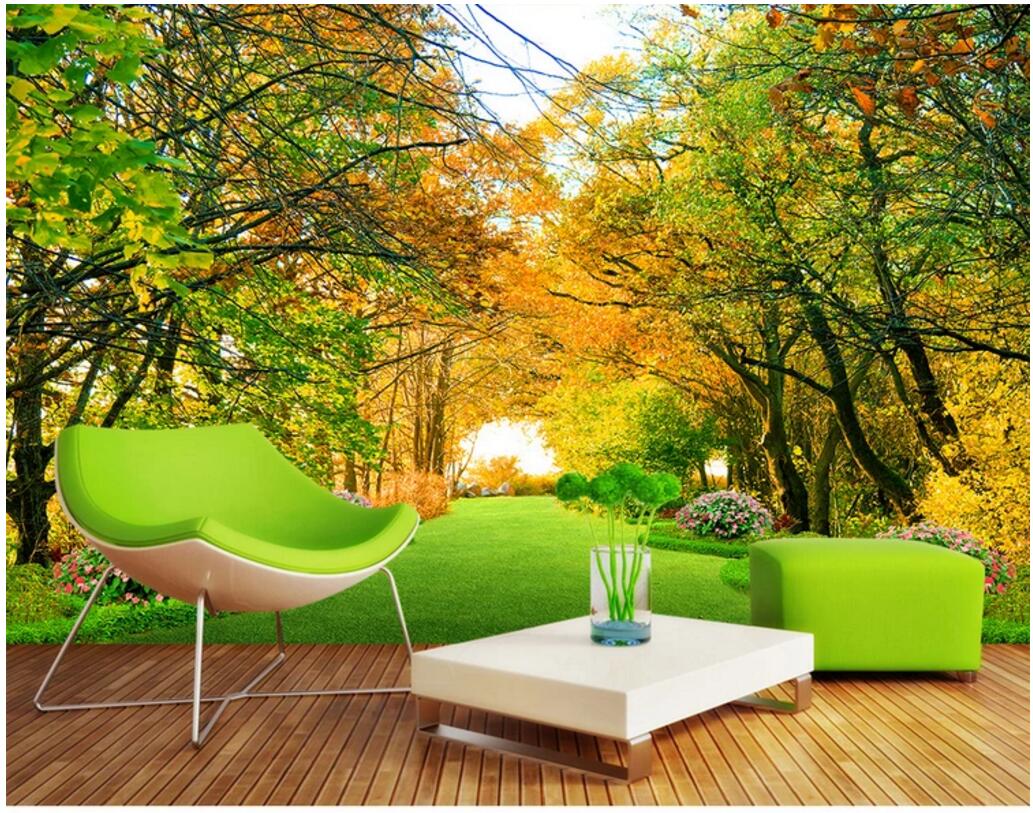 

custom photo 3d wallpaper Park woods trail landscape tv background living room home decor 3d wall murals wallpaper for walls 3 d, Non-woven wallpaper