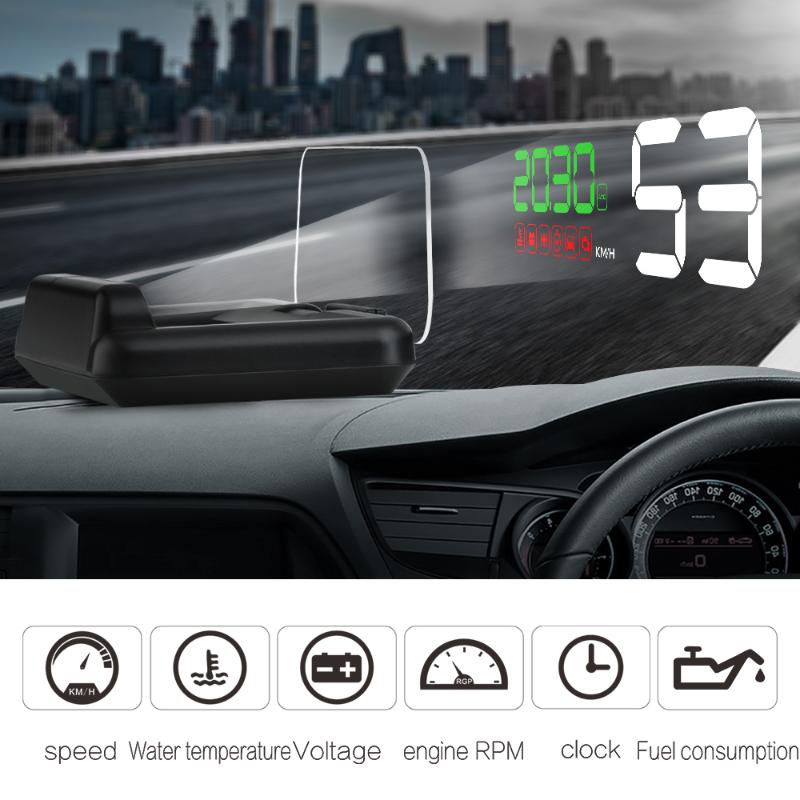

C500 HUD Projector 8 Display Mode OBD2 Head Up Display Digital Speedometer Clock RPM Car HUD Windshield Projector Alarm System