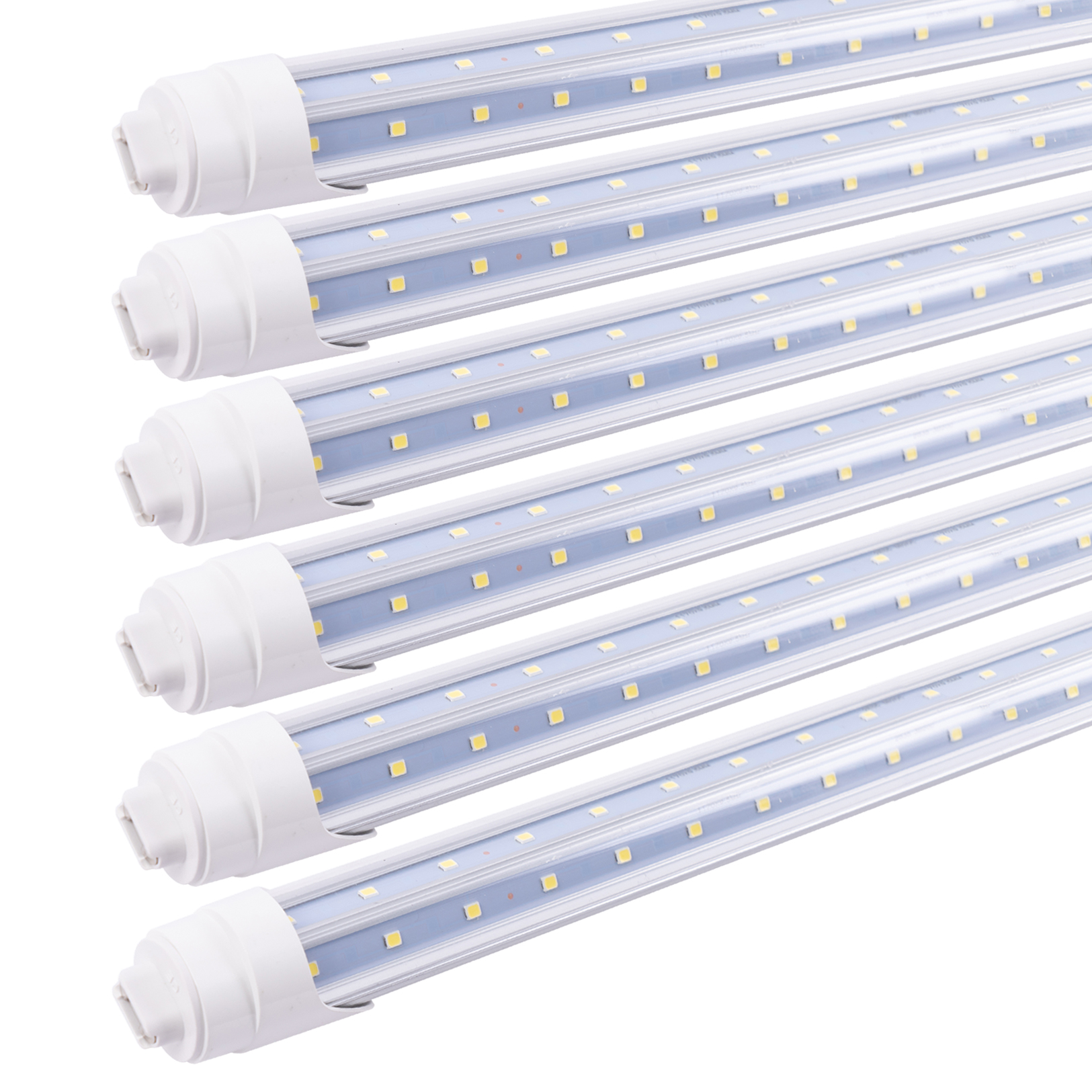 15 Pack T8 V Shaped 4 Foot 24W LED Tube Light Double-Side Dual-Rows LEDs Single Pin FA8 Base 6500K Daylight White Fluorescent Bulbs Replacement Clear Cover AC 85-265V 4ft 24w, 15 Pack