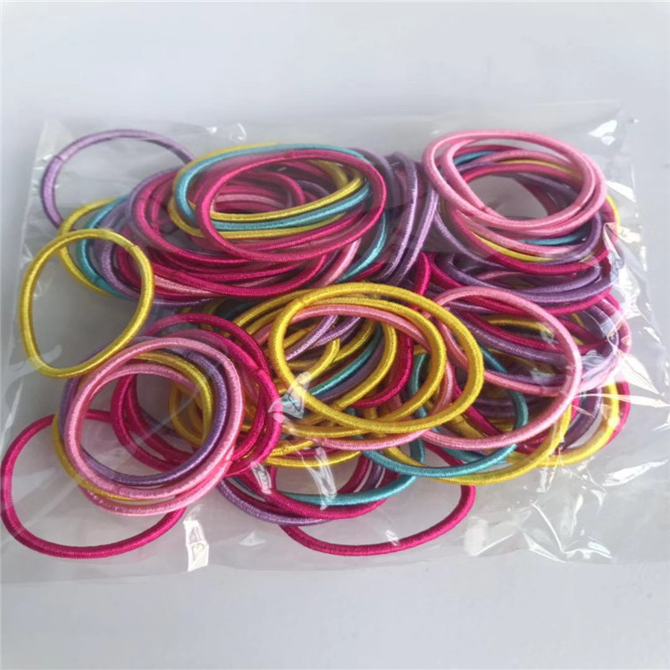 

100Pcs/lot Colorful Child Kids Hair Holders Cute Rubber Hair Band Elastics Accessories Girl Women Charms Tie Gum Baby Scrunchie Headband, Slivery;white