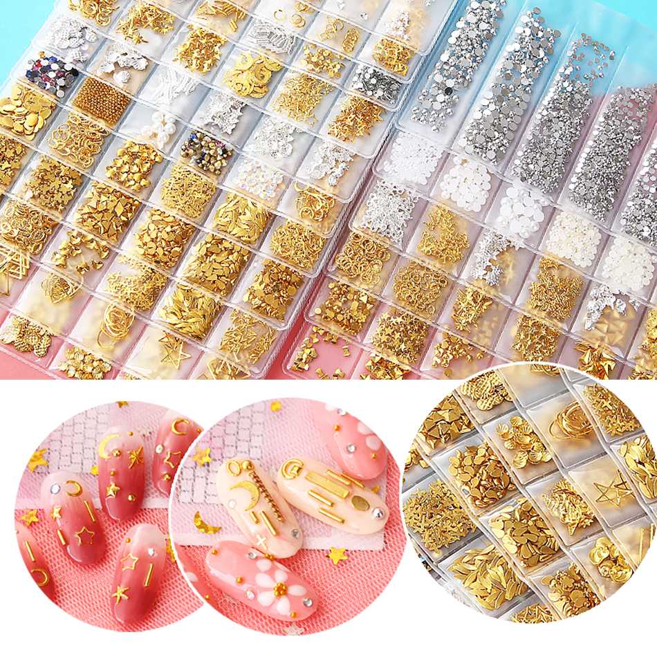 

ROHWXY 1 Bag Mixed Colorful Rhinestones For Nails 3D Crystal Stones For Nail Art Decorations Diy Design Manicure Diamonds
