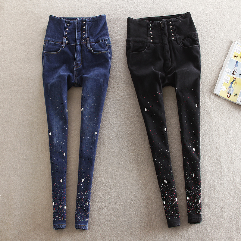 jeans with diamonds on them