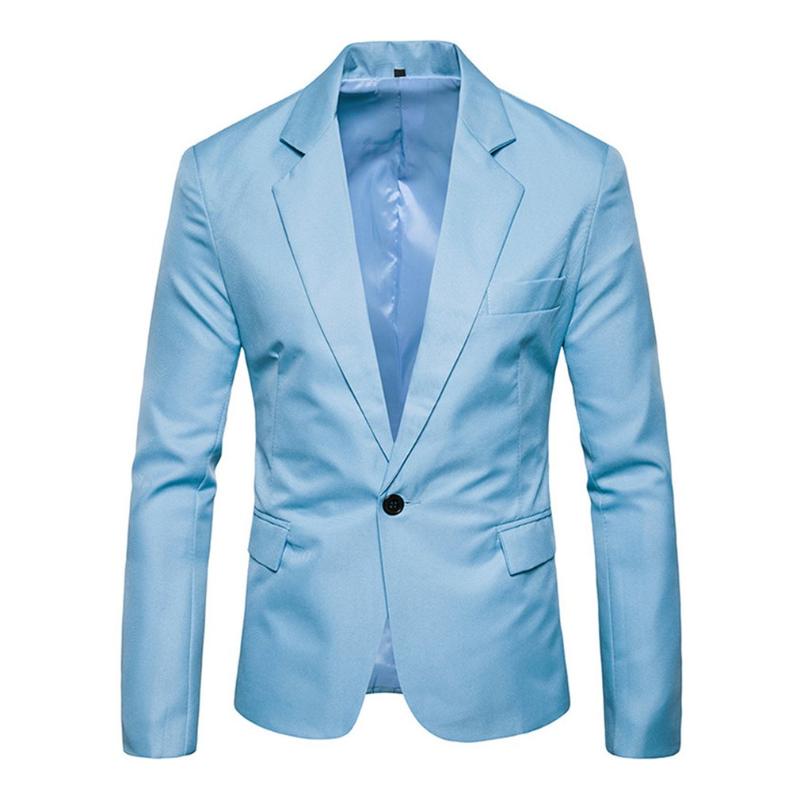 

2020 Autumn Men Suit Jackets Slim Tops Wedding Blazer Coats Plaid Elegant American Royal Blue Vest Casual Male Suits Masculino, Sky blue