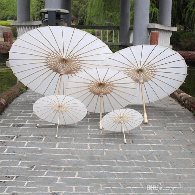 

Bridal Wedding Parasols White Paper Umbrella Chinese Mini Ccraft Umbrella 4 Diameter 20 30 40 60cm Wedding Umbrellas for Wholesale