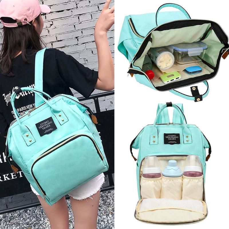 

2020 NEW Diaper Bag Mummy Maternity Nappy Bag Women Backpack Nappy Large Capacity Baby Waterproof Travel Shoulder Baby Care, Pink