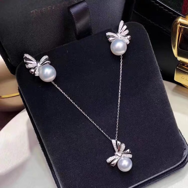 

S925 Sterling Silver Pearl Party Pendant Earrings Set Mounts Findings Beautiful Jewelry Set Parts Fittings Women's Accessories