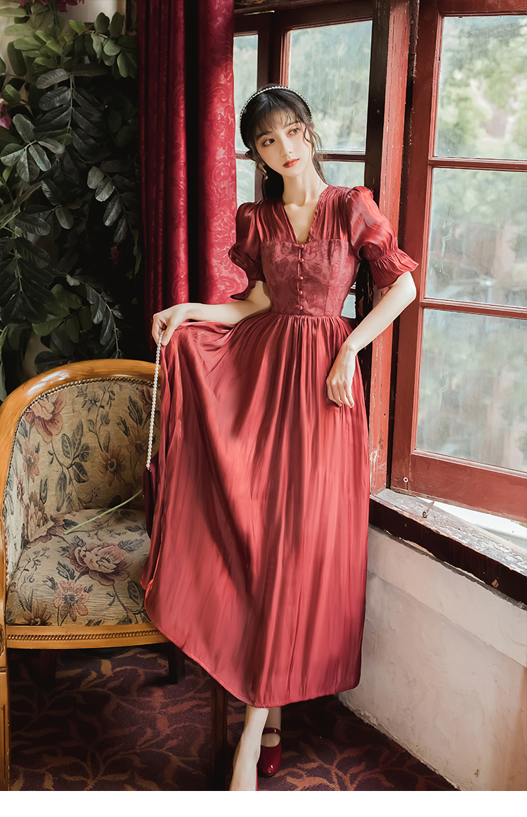 red conservative dress