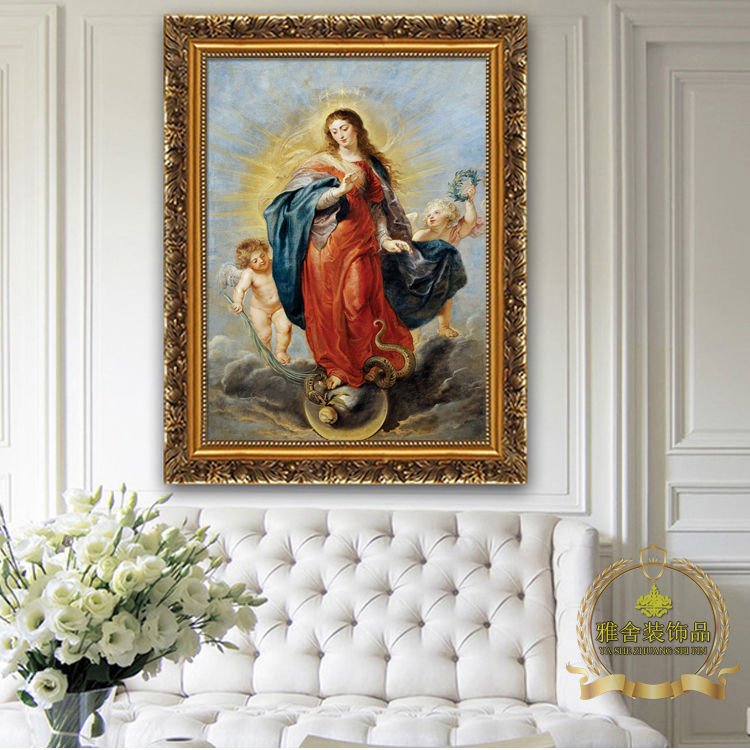 Taille Personnalisable 3D Uriek Peinture à lhuile Peinture à lhuile Vierge Marie Jésus Art Mural Icône orthodoxe Peinture à lhuile Religieuse Peinture 30x40cm sans Cadre