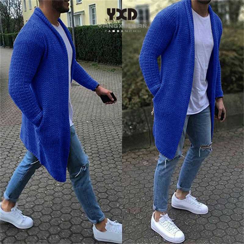 

Men Clothes New Knitted Cardigan Long Sleeve Men Sweater Coat 2020 Streetwear Windbreaker Coat Male Elastic Jacquard Sweater, Khaki