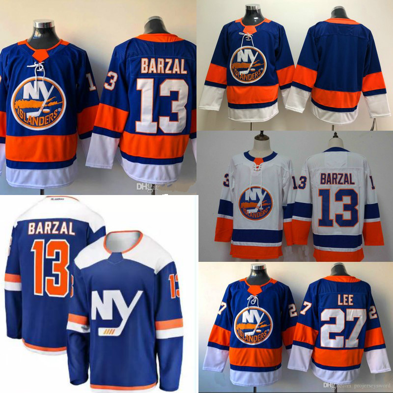 

Mens 13 Mathew Barzal New York Islanders 2018-2019 Third 3rd Alternate 27 Nick Leddy Hockey Jerseys High Quanlity Stitched, Blank blue