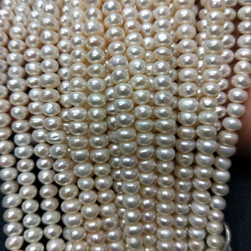 

Wholesale high luster Freshwater loose Pearls beads 6-7mm Loose Button shape
