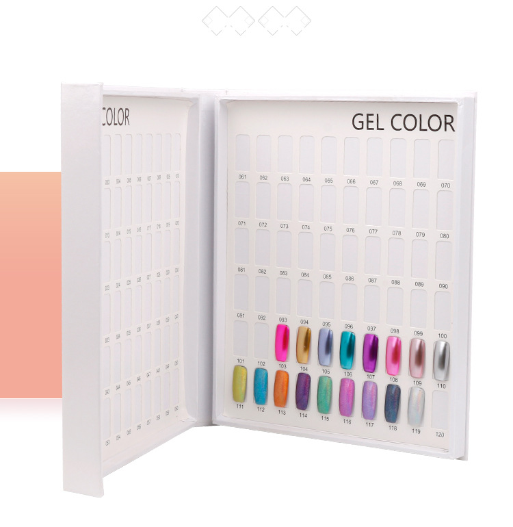 120 Tips Nail Gel Polish Color Display Book Chart Salon Acrylic Gel Nail Display Color Showing Shelf Box Card Chart H012-image-404666357