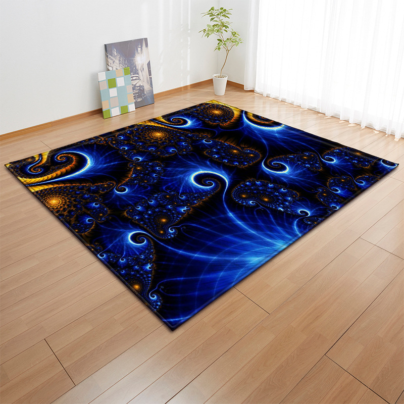 

3D Colorful cool classical living room large carpet light pattern European-style anti-slip mat, C1231-55