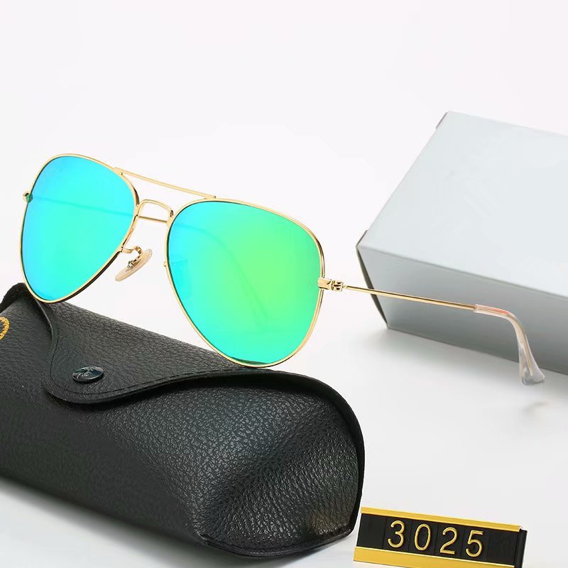 Lunettes de soleil mode pour les nouveaux hommes femmes cadre en métal Miroir polaroid Objectifs interdictions pilote Lunettes de soleil avec des