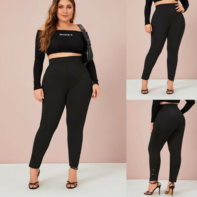 

Plus Size Winter Womens Female Stretch High Waisted Leggings Long Workout Pant Fitness Pant -4XL 2019 Soft Leggings Black