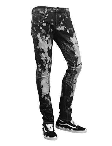 

URBANCREWS Mens Hip Hop Casual Slim Fit Denim Jeans Pants, Smbl046_blue