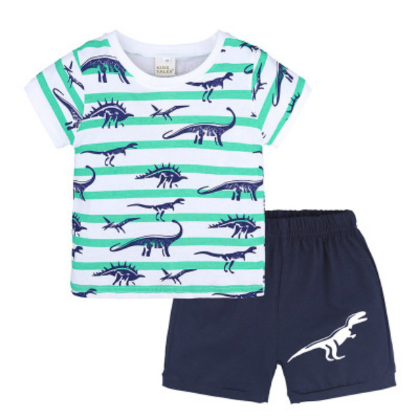 

Kids Fashion Pajamas Boys Girls Summer Casual Sleeping Wear Children Trend Animal Striped Printed Cartoon Two Pieces Pajamas Sets New, 8304a