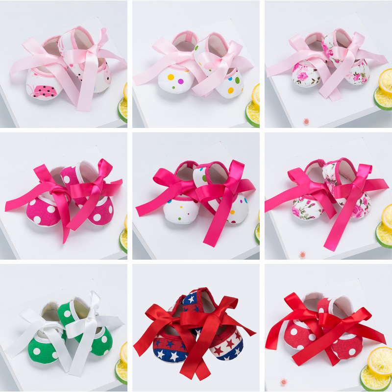 

18M Infant Child Baby Printed Cotton Shoes Princess Shoes Bow Newborn Non-slip Baby, 10