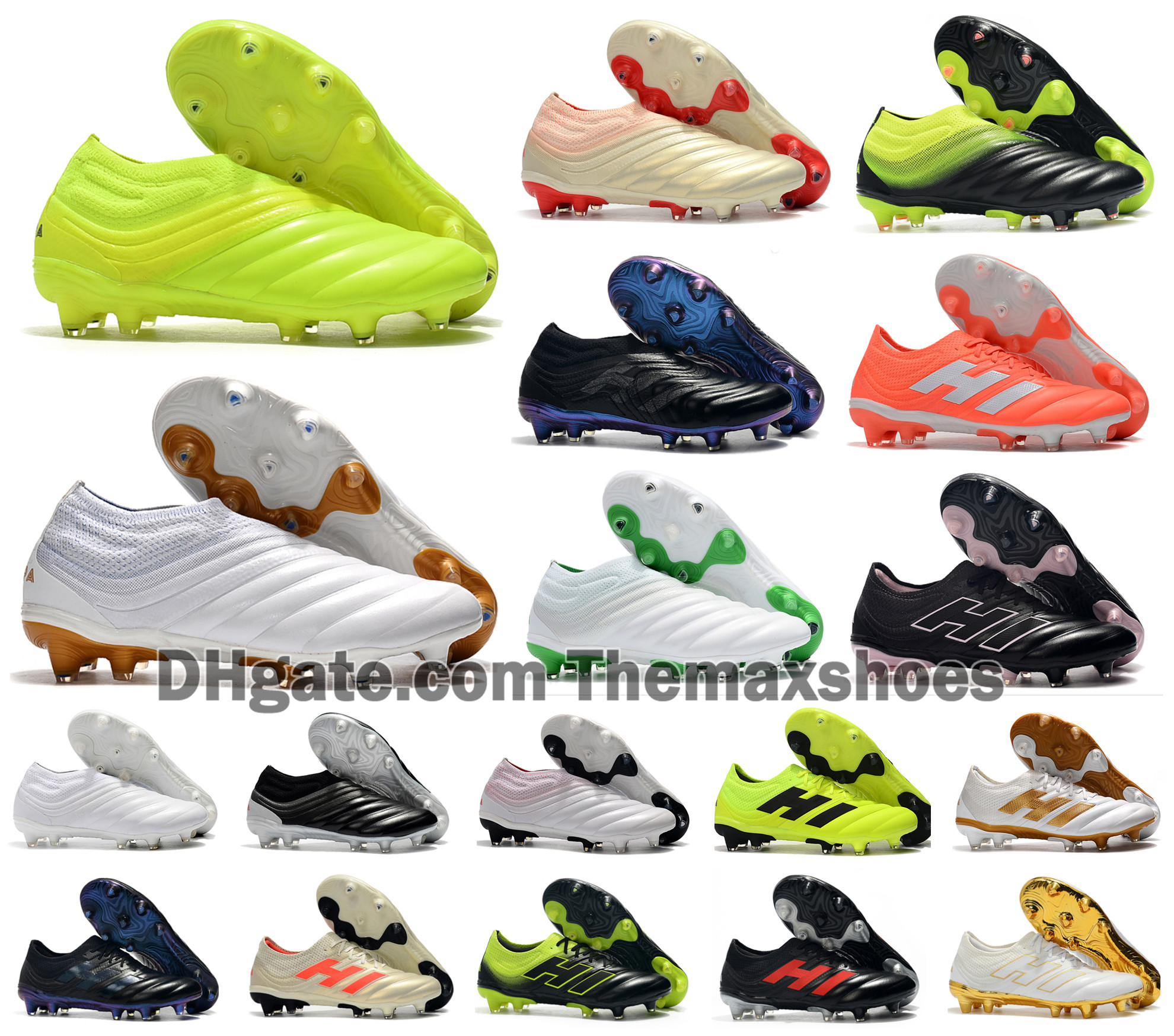 

2019 New Mens Copa 19+ 19.1 FG 19+x 19 Slip-On Champagne Solar Red Soccer Football Shoes Boots Scarpe Calcio Cheap Cleats Size 39-45, 1 copa 19+ fg