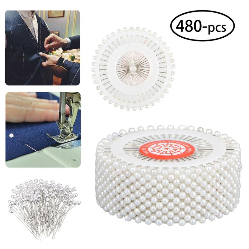 

480-pieces Straight Pins W/ Pearlized Ball Head For Sewing Quilting Decoration Pearled Ball Head Pins