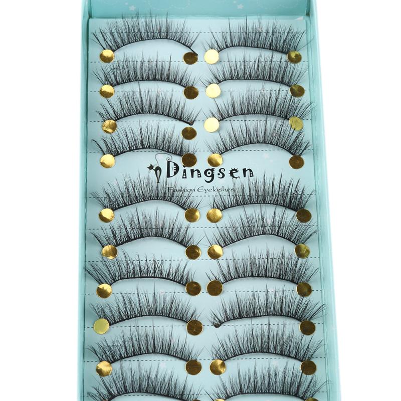 

10 Pairs Wispy Multilayer False Eyelashes Faux Mink Hair Fluffy Cross Long Eye Lashes Handmade Eyelash Extension Makeup Tool